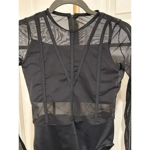 Weissman Intentions Black Cut Out Dance Bodysuit, Child XLC 16-18 - Picture 3 of 6